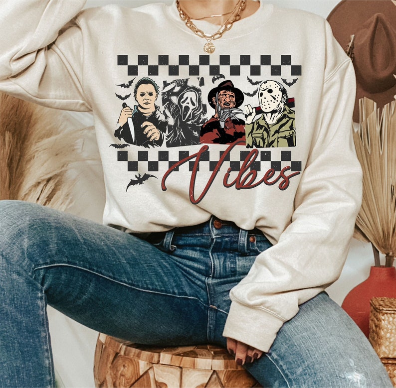 Retro Halloween Spooky Vibes Casual Sweatshirt