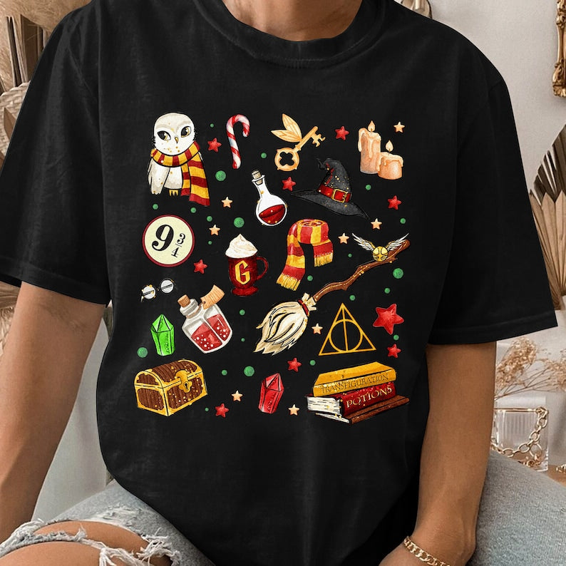 Pottery Christmas Wizard School T-shirt