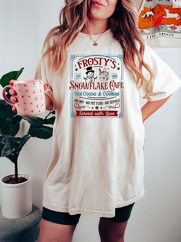 Frosty's Snowflake Cafe Cute Christmas T-shirt