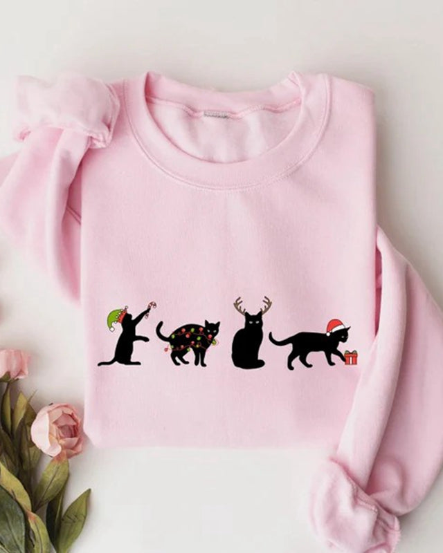 Christmas Black Cat Sweatshirt