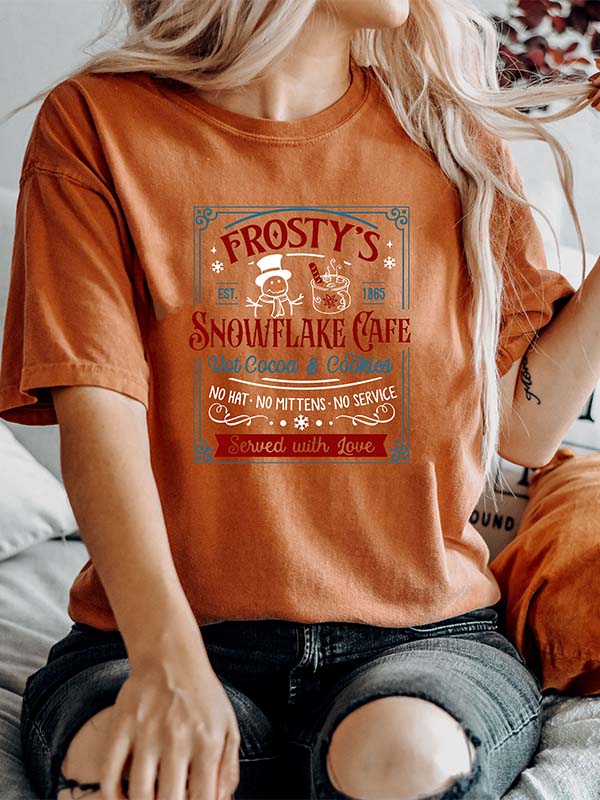 Frosty's Snowflake Cafe Cute Christmas T-shirt