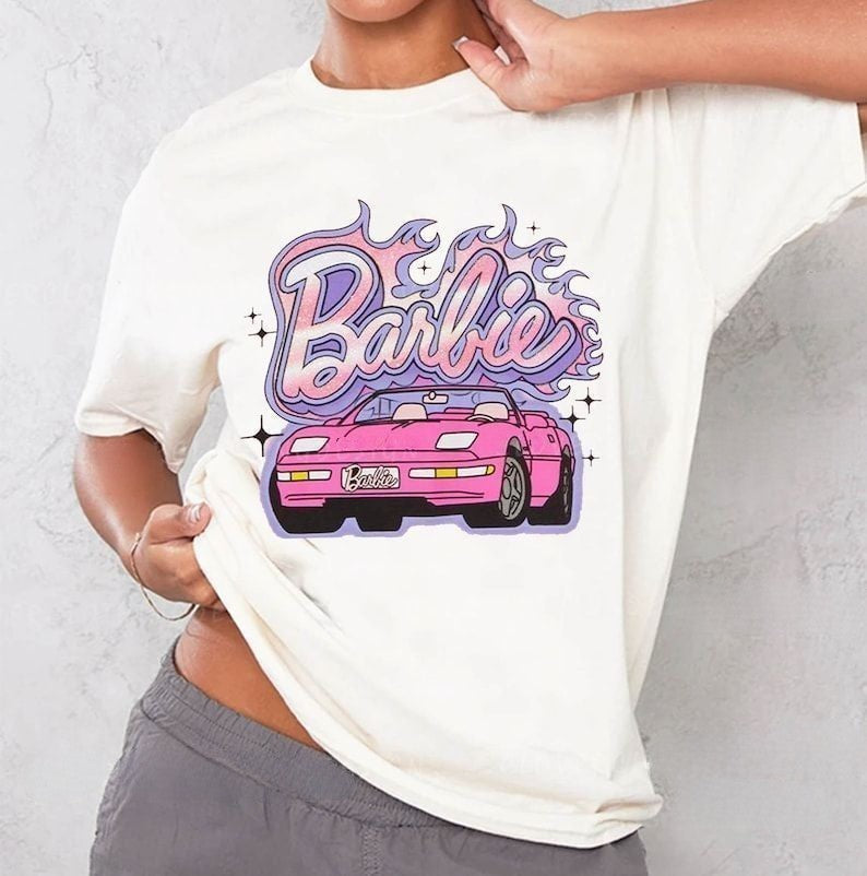 Glitter Car Barbie T-shirt